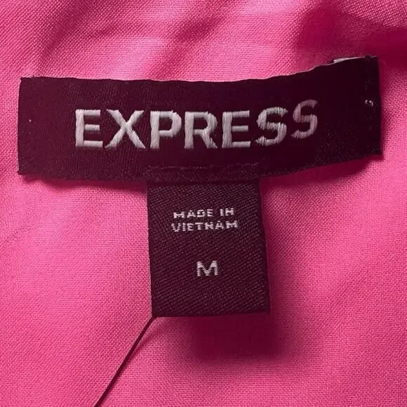 Express Blazer Mini Dress Women Size M Hot Pink Gum Pop Cut Out Glam Stretch NEW - Picture 9 of 12